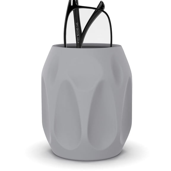 Eyeglasses Holder Stand for Nightstand, Grey Soft Silicone Reading Glasses Storage for Office Desk Organizer