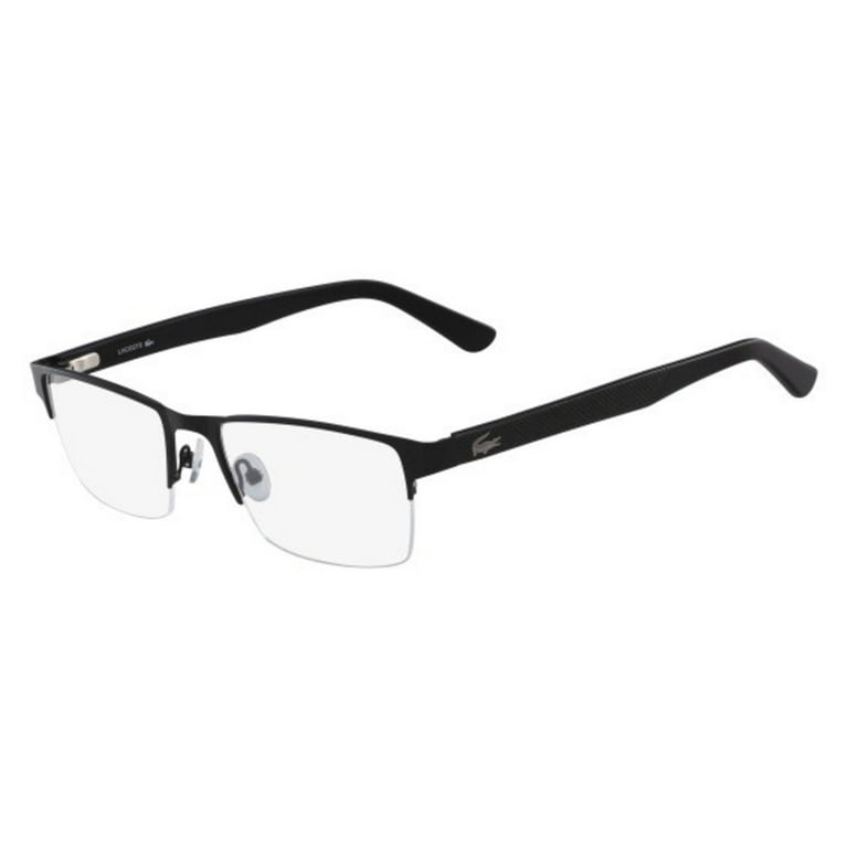 哲 LACOSTE Matte Black Eyeglasses, Half Rim Metal Frames, L 2237 002