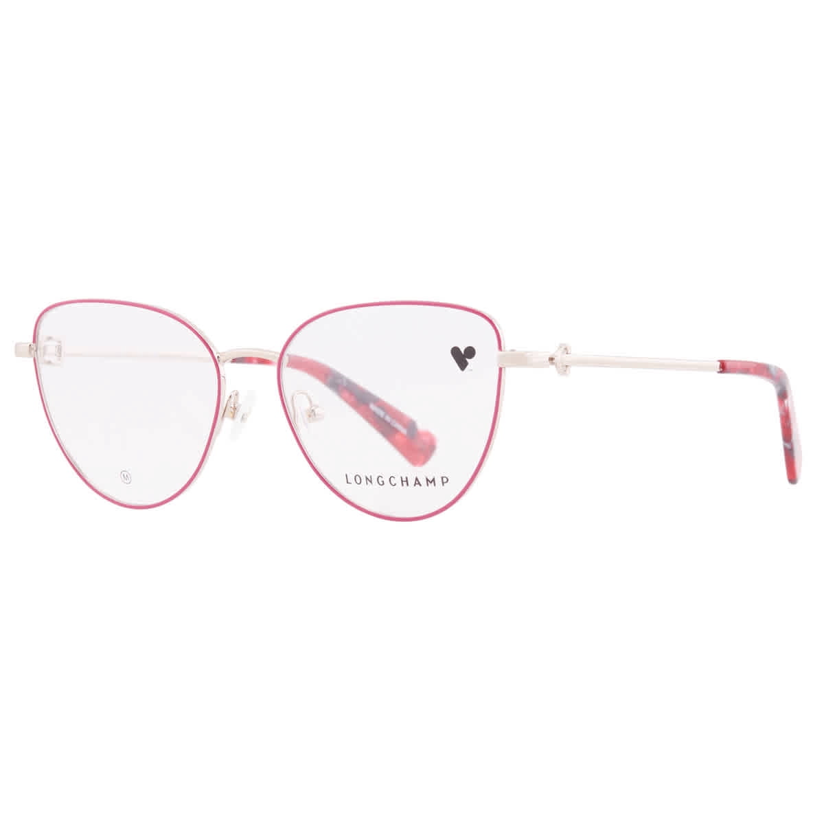 Longchamp LO695S 600 Burgundy Rose Square Cat Eye Sunglasses Womens Gold Logo Longchamp Cat Eye Women main image 2