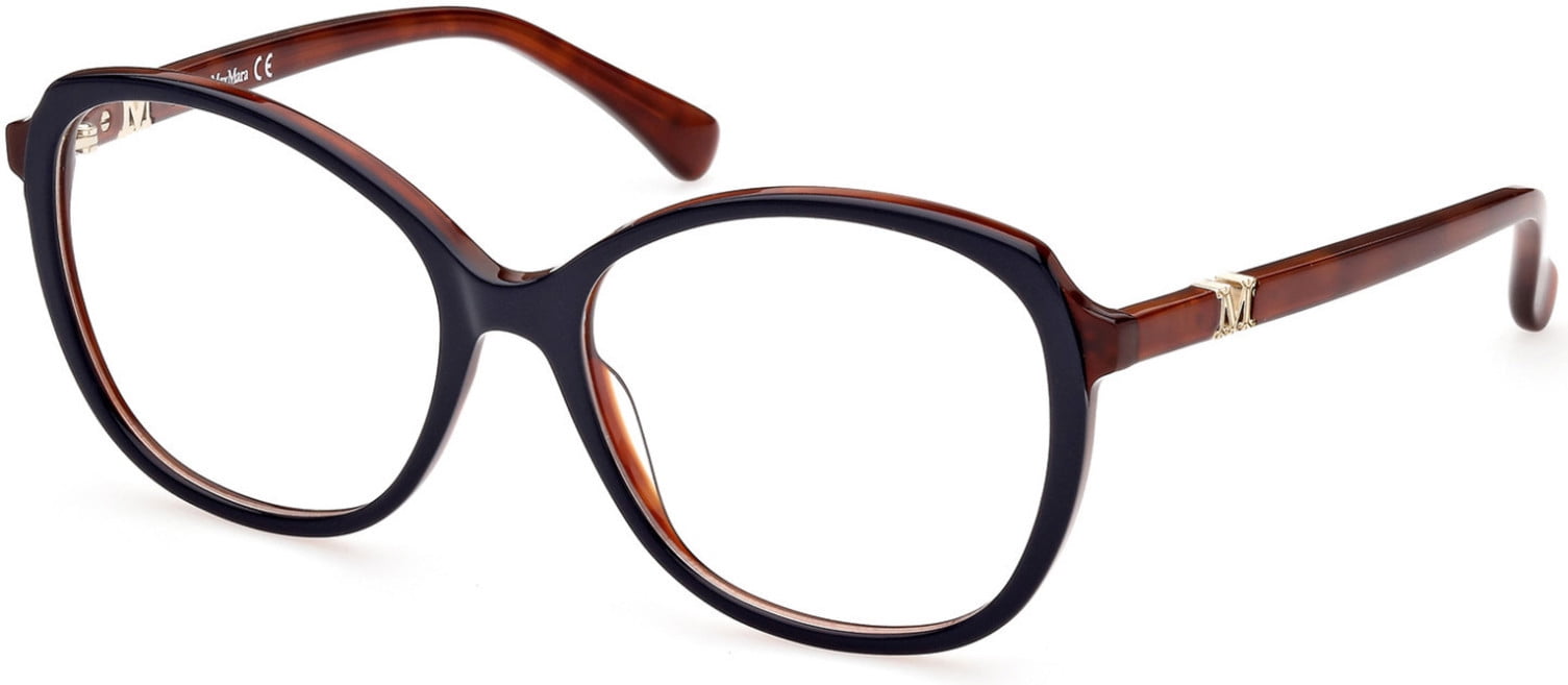 MAXMARA ハタフライフレムメカネ MM5052 092 Eyeglasses MaxMara MM 5052 092 Shiny Bilayer Navy & Brown