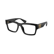 Miu Miu Women's 0Mu 02Xv Oversized Rectangular Acetate Sunglasses With Gold-Tone Accents Black