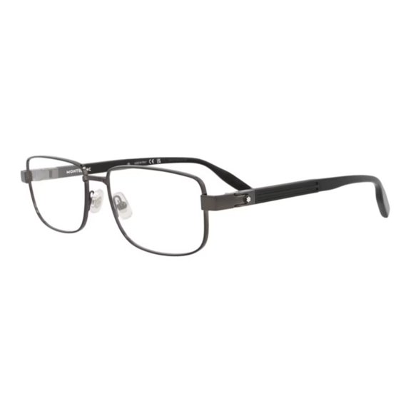 Montblanc MB0034O 004 58mm Rectangle Eyeglass Frames Men's Ruthenium