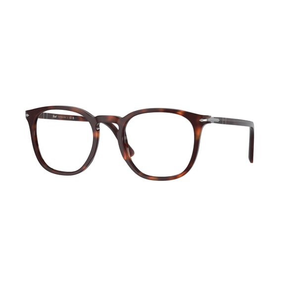Persol Men's 3318V Vista Round Acetate Eyeglasses With Tortoiseshell Pattern Brown