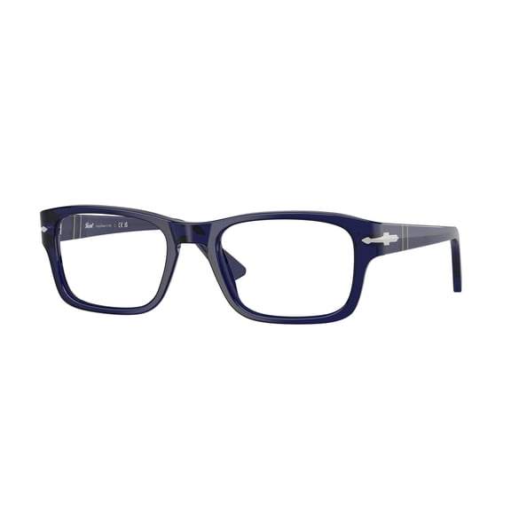 Persol Men's 0Po3364v Rectangular Acetate Eyeglass Frames With Silver Accents Blue