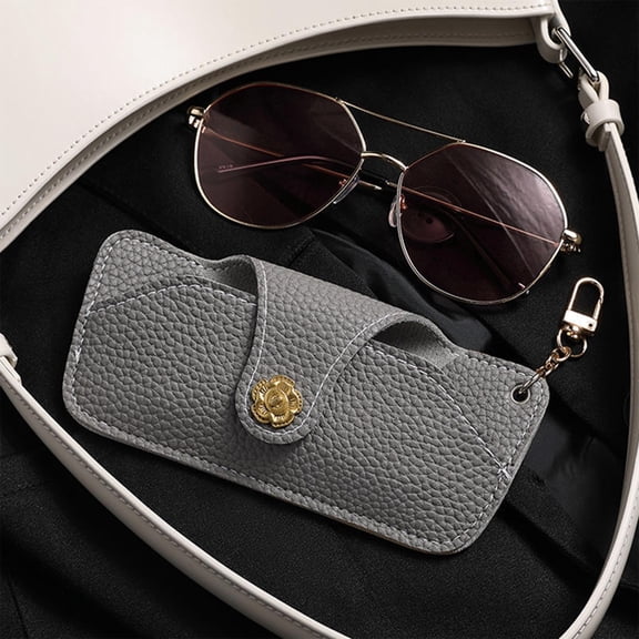 Eyeglasses Pouch Snap Closure Sunglasses Storage Case Slim Protective Eyewear Holder Scratch Resistant Portable Travel Organizer Soft Fit Bag, for Daily Outdoor Travel Office Driving Use
