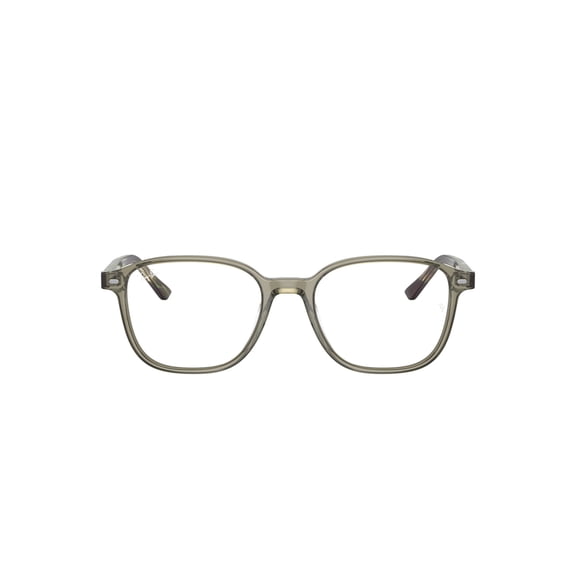 Ray-Ban Leonard Optics Glasses, Prescription Eyeglasses with Case, Demo Lens/Transparent Green, Size 51