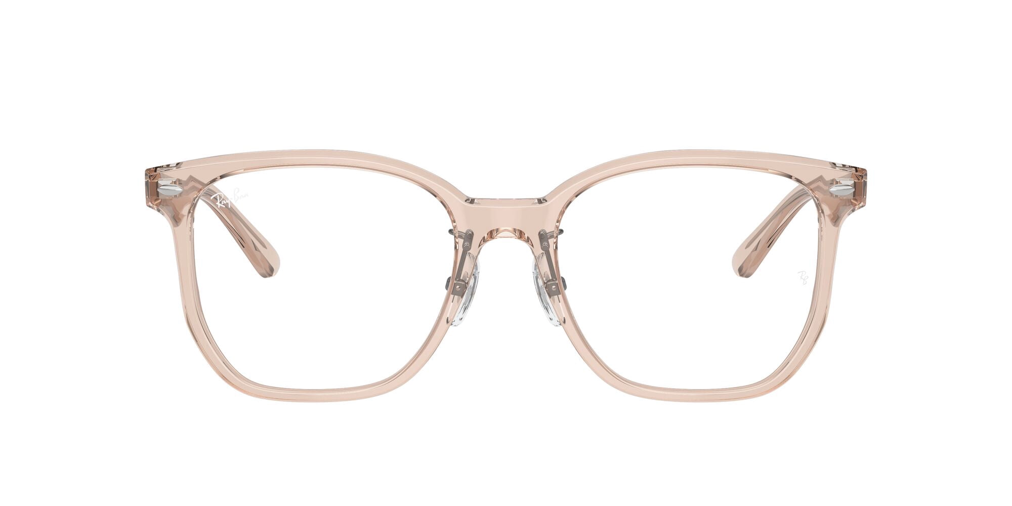 Ray-Ban Unisex Size 54 Square Optical Eyeglasses, Polished Transparent Light Brown