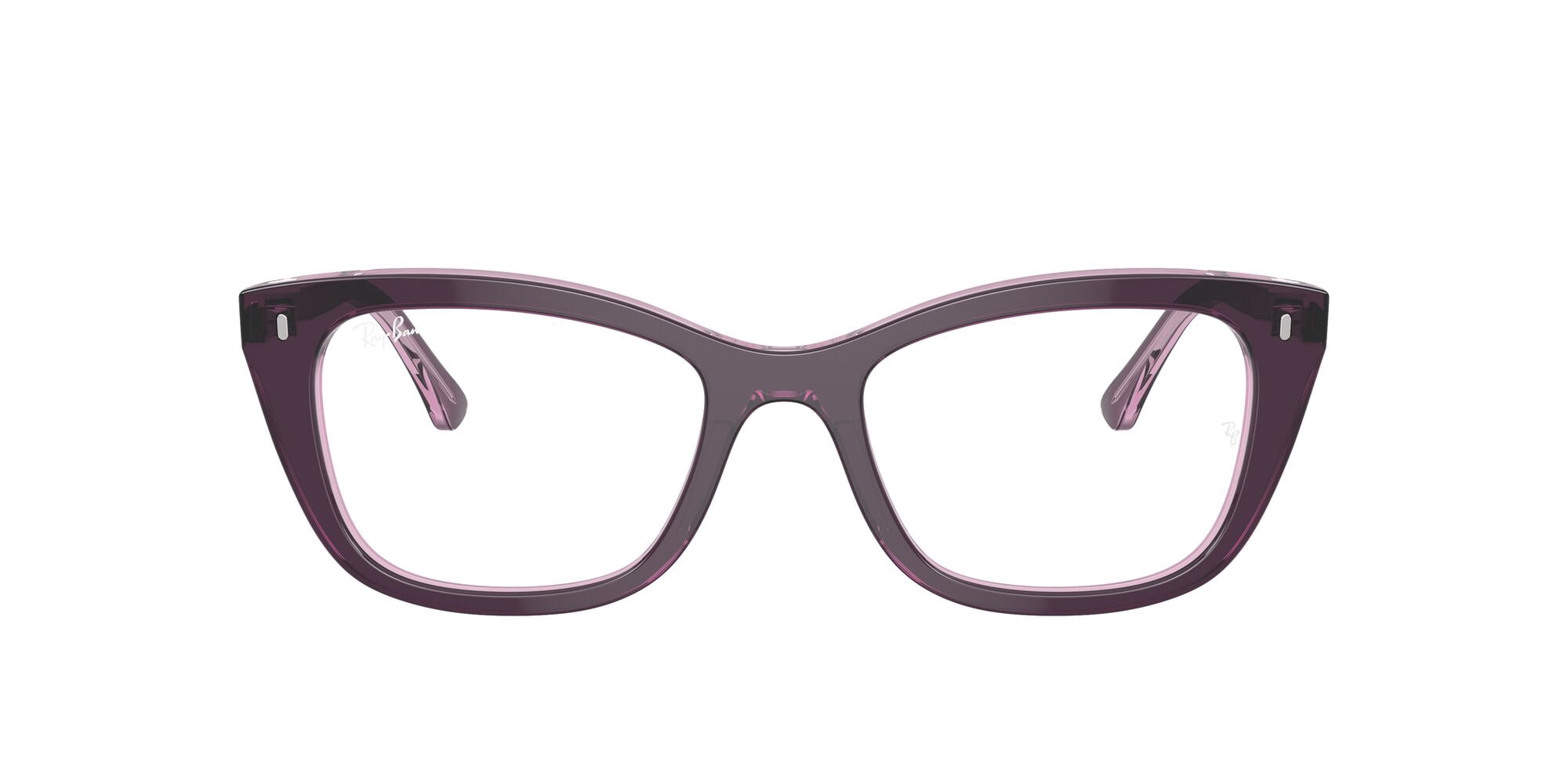 Ray-Ban Optical Eye Glasses with Polished Violet on Transparent Pink Frames, Size 52
