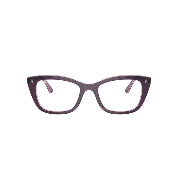 Ray-Ban Optical Eye Glasses with Polished Violet on Transparent Pink Frames, Size 52