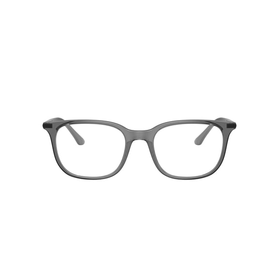 Ray-Ban Men's Size 52 Square RB7211 Optics Prescription Eyeglasses with Case, Transparent Grey/Demo Lens