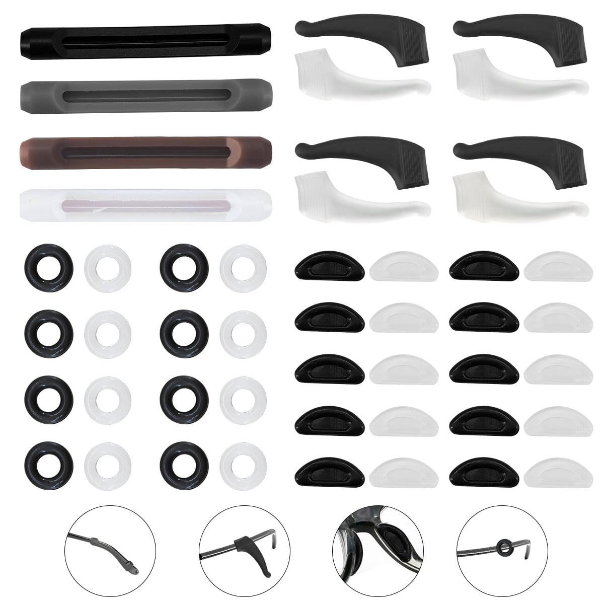 Eyeglasses Retainers Silicone AntiSlip Eyeglass Holder Nose Pads for