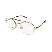 NEW SMITH OPTICS PORTER MENS/WOMENS ROUND HALF-RIM MATTE GOLD MOB MAFIA BOSS SHAPE ROUND LENS FRAME DEMO LENSES 52-20-140 EYEGLASSES/GLASSES