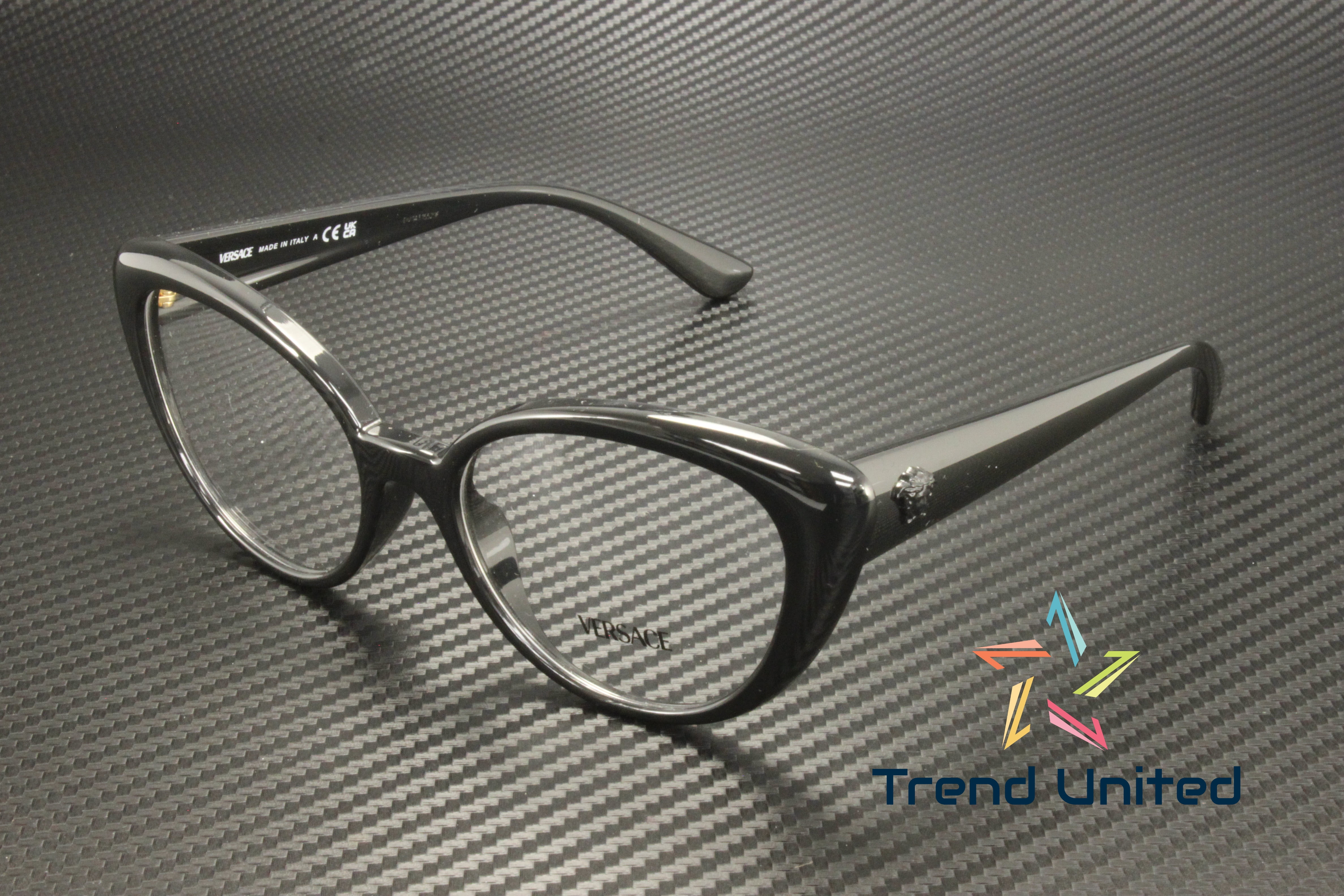 Versace VE3349U Eyeglasses Black Acetate Versace VE3349U Optical Frame GB1 Black - eye-oo.com main image 4
