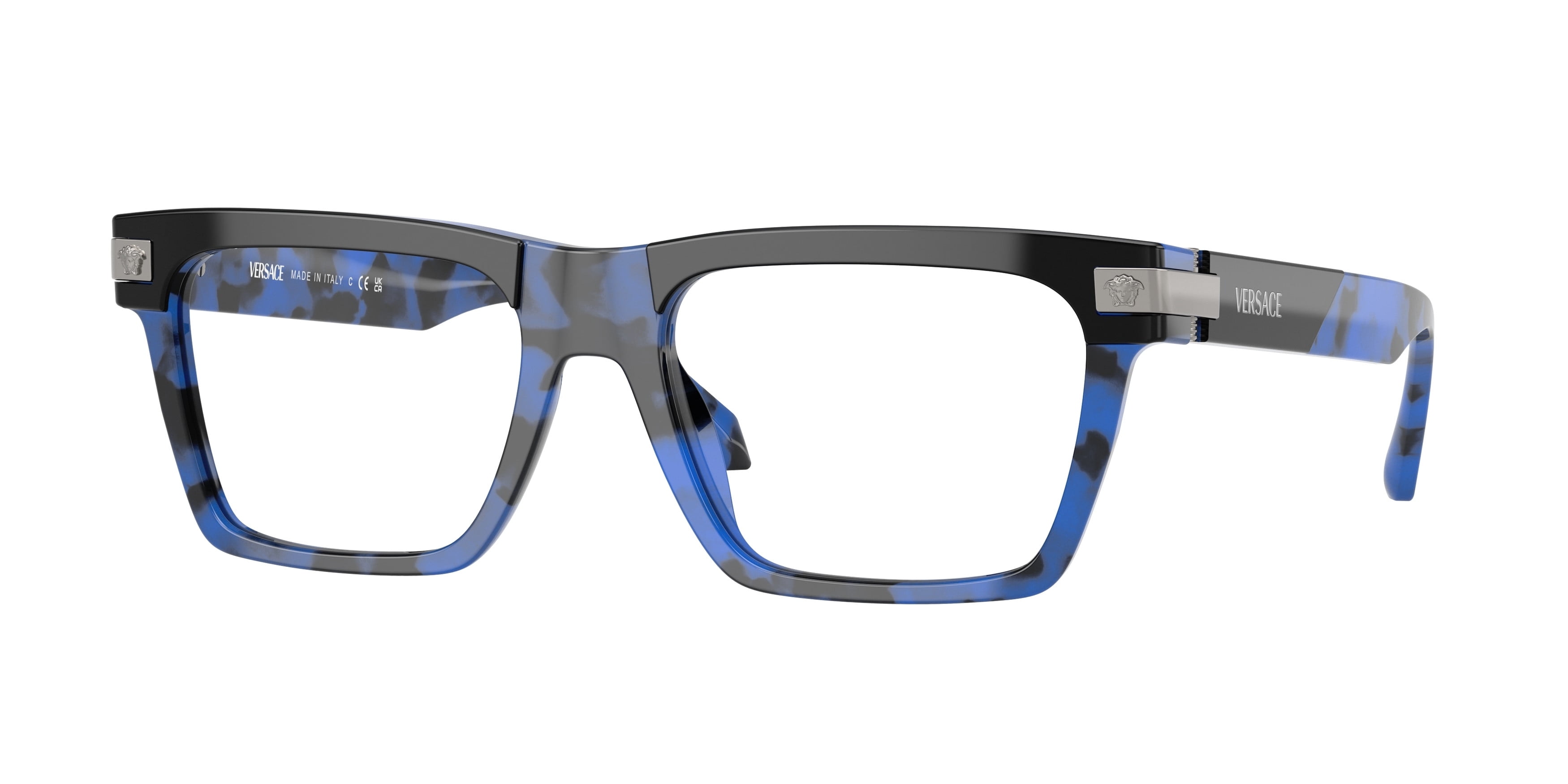 Versace Mod. 3354 F 5460 Black and Blue Patterned Eyeglasses 3354F Versace VE3354 Eyeglasses | LensCrafters main image 4