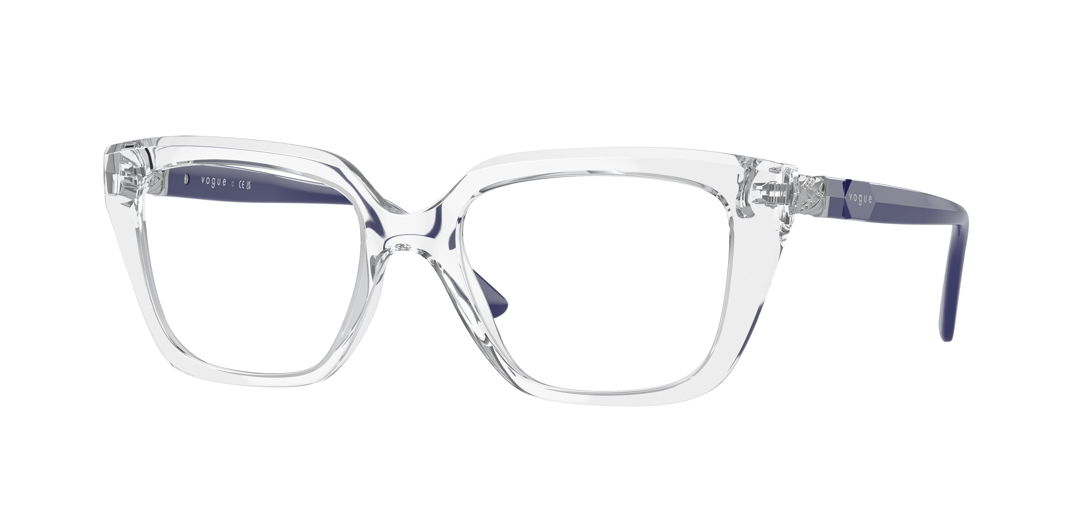 Vogue Eyewear Women\'s Vo5477b Square Prescription Eyewear Frames Transprent Grey vogue eyewear VO5477B Rectangle Eyeglasses | EyeOns.com main image 2