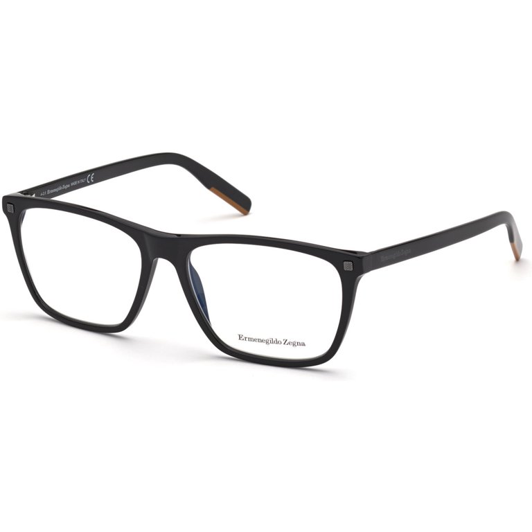 メガネ Zegna EZ5255 H 001 Lightweight Black Square Horn Frames Zegna EZ5255/H 001 Eyeglasses | LookerOnline