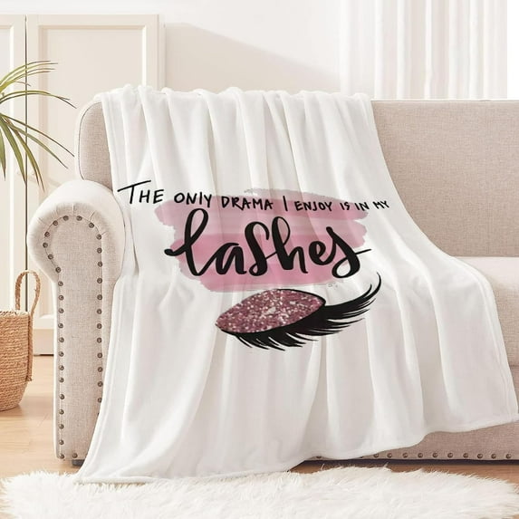 Eyelash Blanket - Soft Cozy Lash Blanket for Lash Bed Lash Room Decor, Lightweight Blankt Eyelashes Birthday Gifts for Women, Girl, Esthetician Gifts Lash Bed Cover 50"X 60"