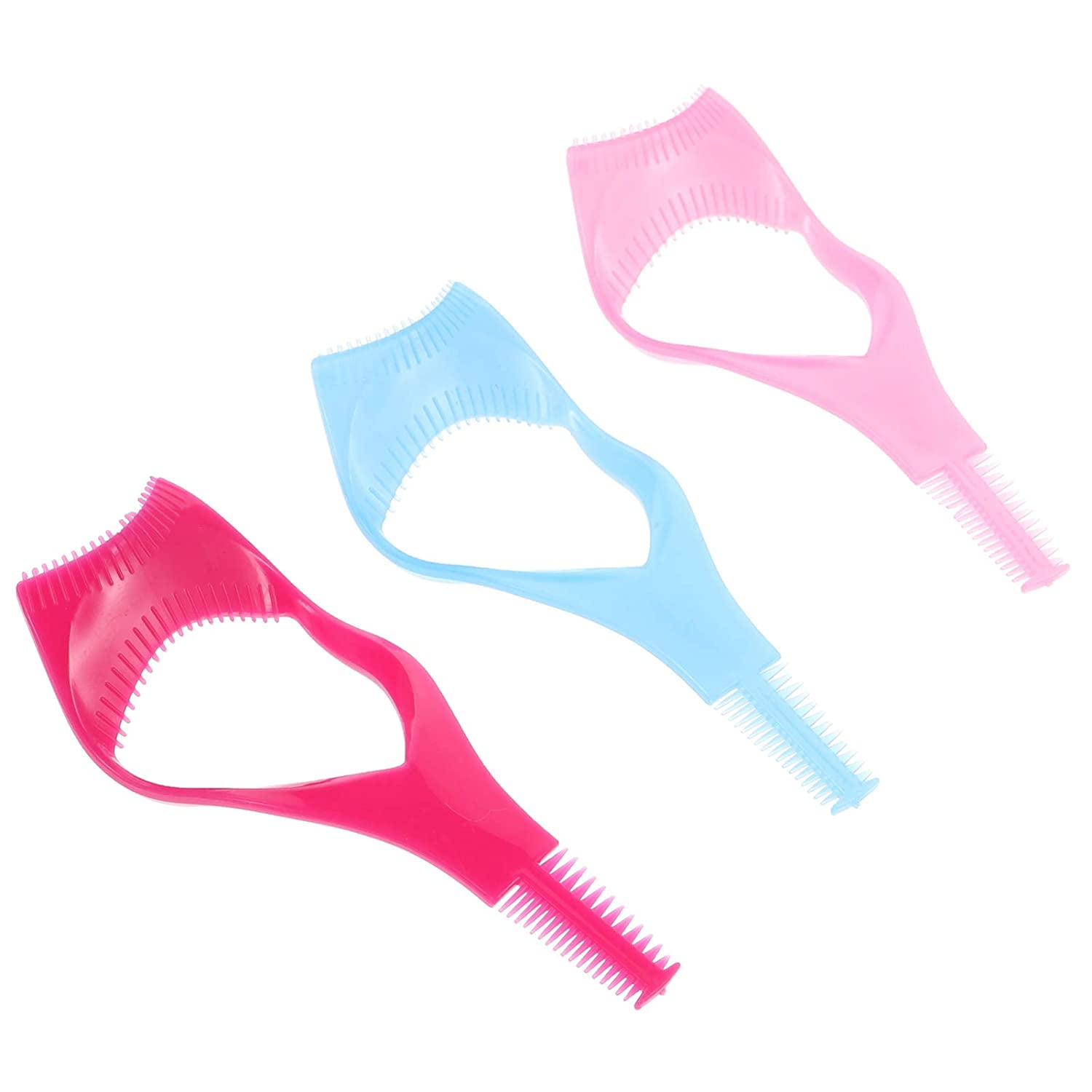 Eyelash Brush Guard Applicator, Plastic Mascara Applicator Eyelash Brush Tool, 3-in-1 Eyelash Separator Tool Eyelash Guide Eyelash Comb Cosmetic Tool for Beginners, 6 Pack