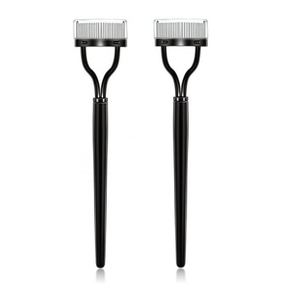 Eyelash Comb 2 Pack, Metal Lash Separator and Mascara Definer with Protective Cover, Black Eyelash Separator Tool