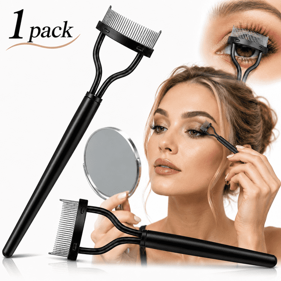 Emlimny Eyelash Comb,Eyelash Separator Mascara Applicator Eyelash Definer With Comb Cover Arc Designed Cosmetic Brushes Tool Black Eyelash Separator Tool