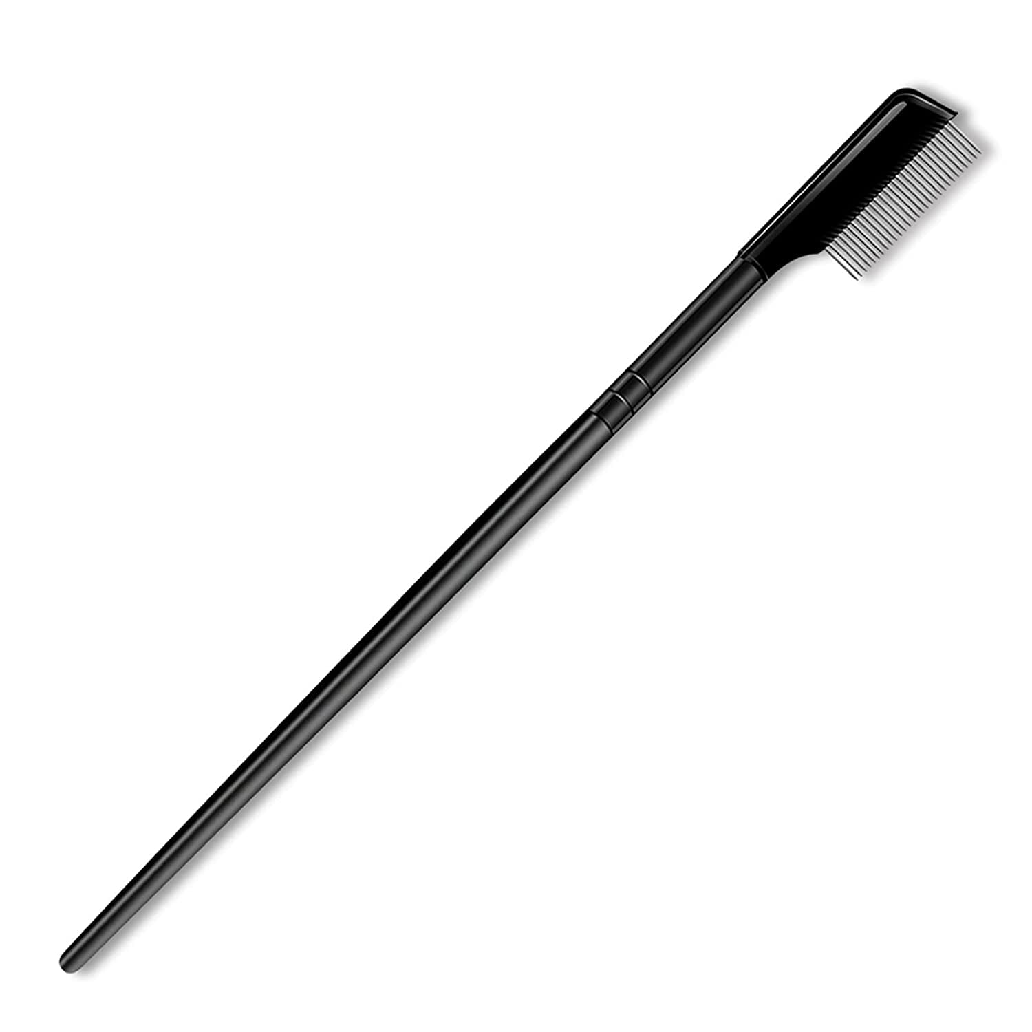 Eyelash Comb Separator, Eyelash Eyebrow Mascara Brush Comb Lash Separator Tool with Metal Teeth (Black)