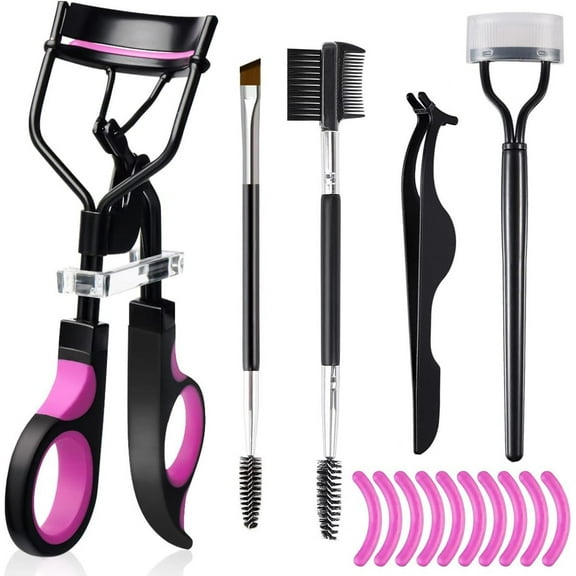 Eyelash Curler with Pads, Lash Curler with 5 Extra Silicone Replacement Pads, Achieve Perfect Curls in 5 Seconds
