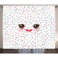 thumbnail image 1 of Ambesonne Eyelash Curtains 2 Panel Set, Kawaii Funny Muzzle, 108" x 90", Multicolor, 1 of 3