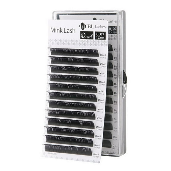 Eyelash Extension BL Mink Lash D Curl Thickness 0.07mm (0.07X12mm)