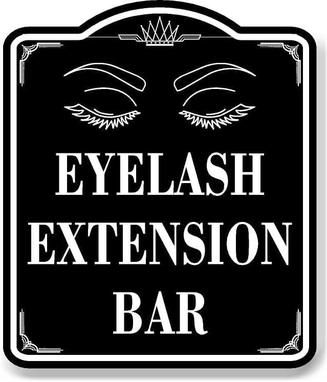 Eyelash Extension Bar BLACK Aluminum Composite Sign, 15"x18"