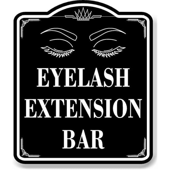 Eyelash Extension Bar BLACK Aluminum Composite Sign, 20"x24"