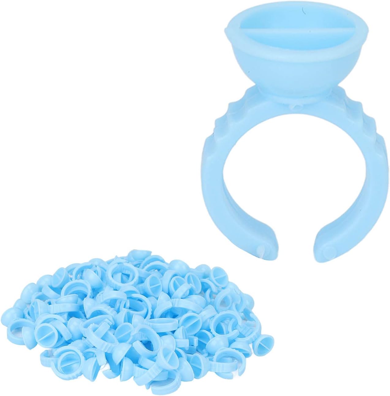 Eyelash Extension Glue Cups, Blue Glue Rings Remove Excess Glue Finger