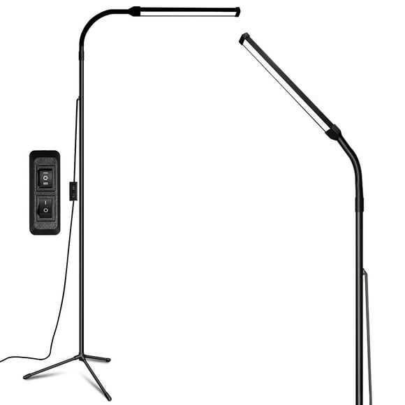 Eyelash Extension Lamp LED Floor Standing Light, Adjustable Brightness 2 Modes, Flexible Gooseneck for Tattoo Makeup, Office Bedroom Task Lighting, USB Powered, Black