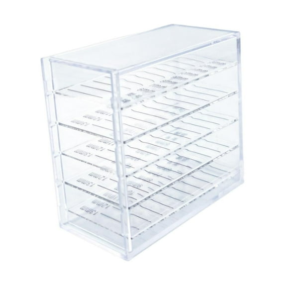 Eyelash Extension Storage Case 5 Layers Lash Display Container False Eyelash Organizer Compact with Dust Cover for Grafting Lash Extension Clear