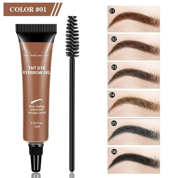 Eyelash & Eyebrow Color Kit, 2 in 1 Professional Lash & Brow Color Kit Lash Color Kit with Brush, Extreme Hold Tinted Eyebrow Gel, Waterproof Smudge-proof Professional Brow Color Kit, Eyebrow Makeup