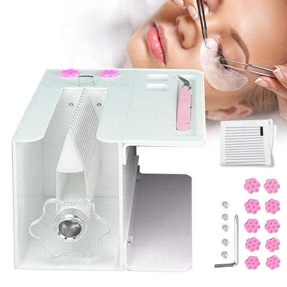 Eyelash Flowering Machine With Extension Bracket/Eyelash Glue Paper,Professional Acrylic Lash Extension Auxiliary Device,Portable Lash Root Splitter For Making Eyelash Fan