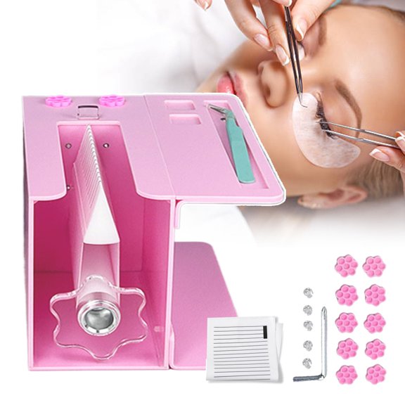 Eyelash Flowering Machine With Extension Bracket/Eyelash Glue Paper,Professional Acrylic Lash Extension Auxiliary Device,Portable Lash Root Splitter For Making Eyelash Fan
