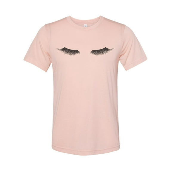 "Eyelash Shirt, Eyelashes, Eyelashes Shirt, Unisex Fit, Esthetician Shirt, Gift For Her, Salon Shirt, Eyelash Lover, Sublimated Design, Peach, 2XL"