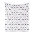 thumbnail image 1 of Eyelash Soft Flannel Fleece Throw Blanket, Winking Eyes and Pink Hearts Romantic Pattern Cartoon Childish, Cozy Plush for Indoor and Outdoor Use, 50" x 70", Fuchsia Pale Blue Black, by Ambesonne, 1 of 5