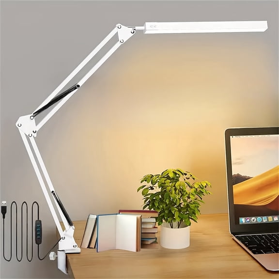 Eyelash Studio LED Long Arm Folding Eye Protection Desk Lamp, Clip on Desk Lamp, Suitable for Office Reading, Beauty, Nail Art, Eyelash Implantation, Manual Carving And Other Close Range Work