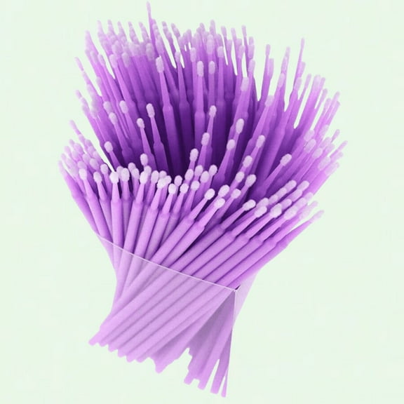 Eyelash Swabs Mini Brush, Purple Disposable Makeup Tool, 200 Pieces
