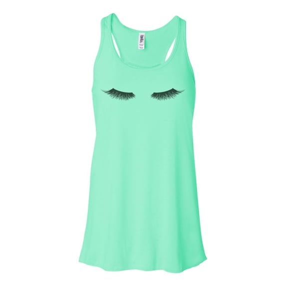 "Eyelash Tank Top, Racerback, Eyelashes, Esthetician Shirt, Gift For Her, Eyelashes Racerback, Gift For Esthetician, Sublimated Design, Mint , EXTRA SMALL"