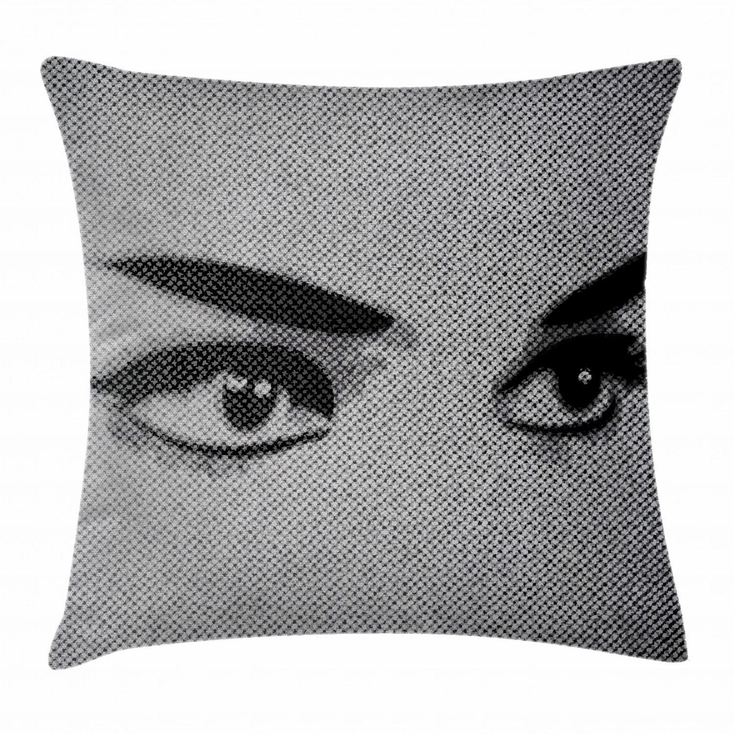 Dramatic Pillows Eyelash Throw Pillow Cushion Cover, Female Eyes Dramatic Looking Woman ...