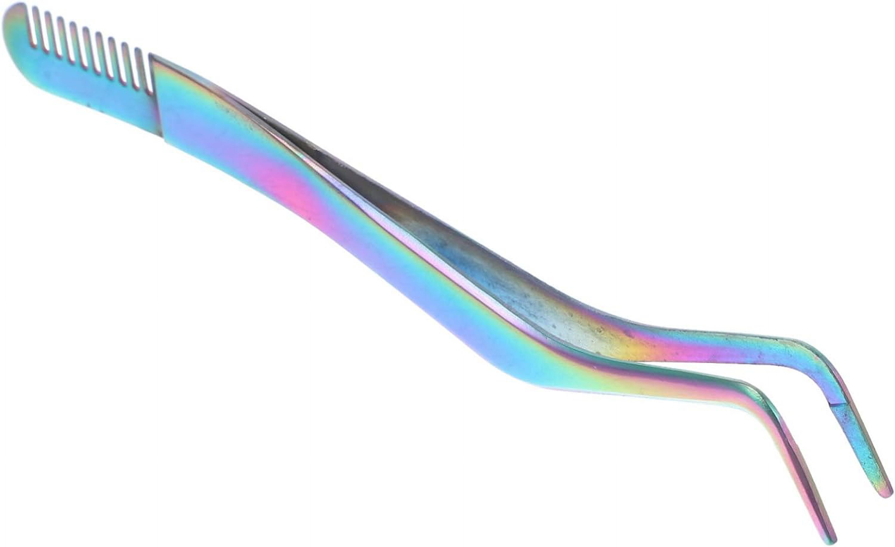 Eyelash Tweezers with Comb Stainless Steel Tweezers Mascara Comb