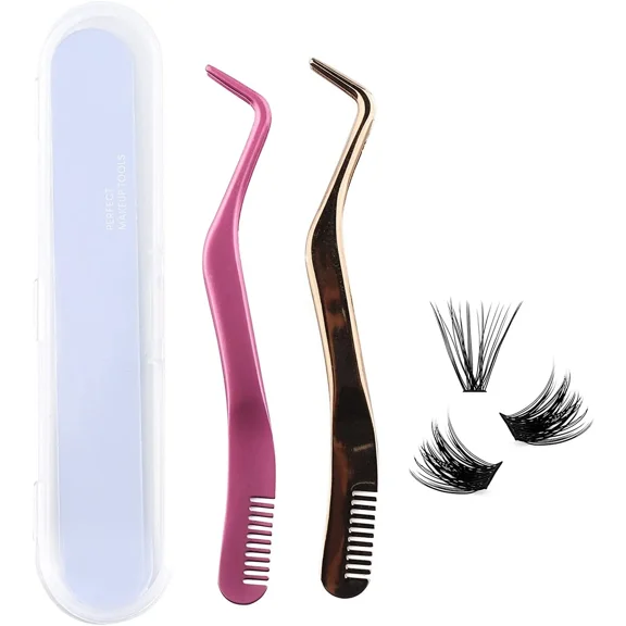 Eyelash Tweezers Eyelash Applicator Lash Tweezers for Cluster Eyelashes