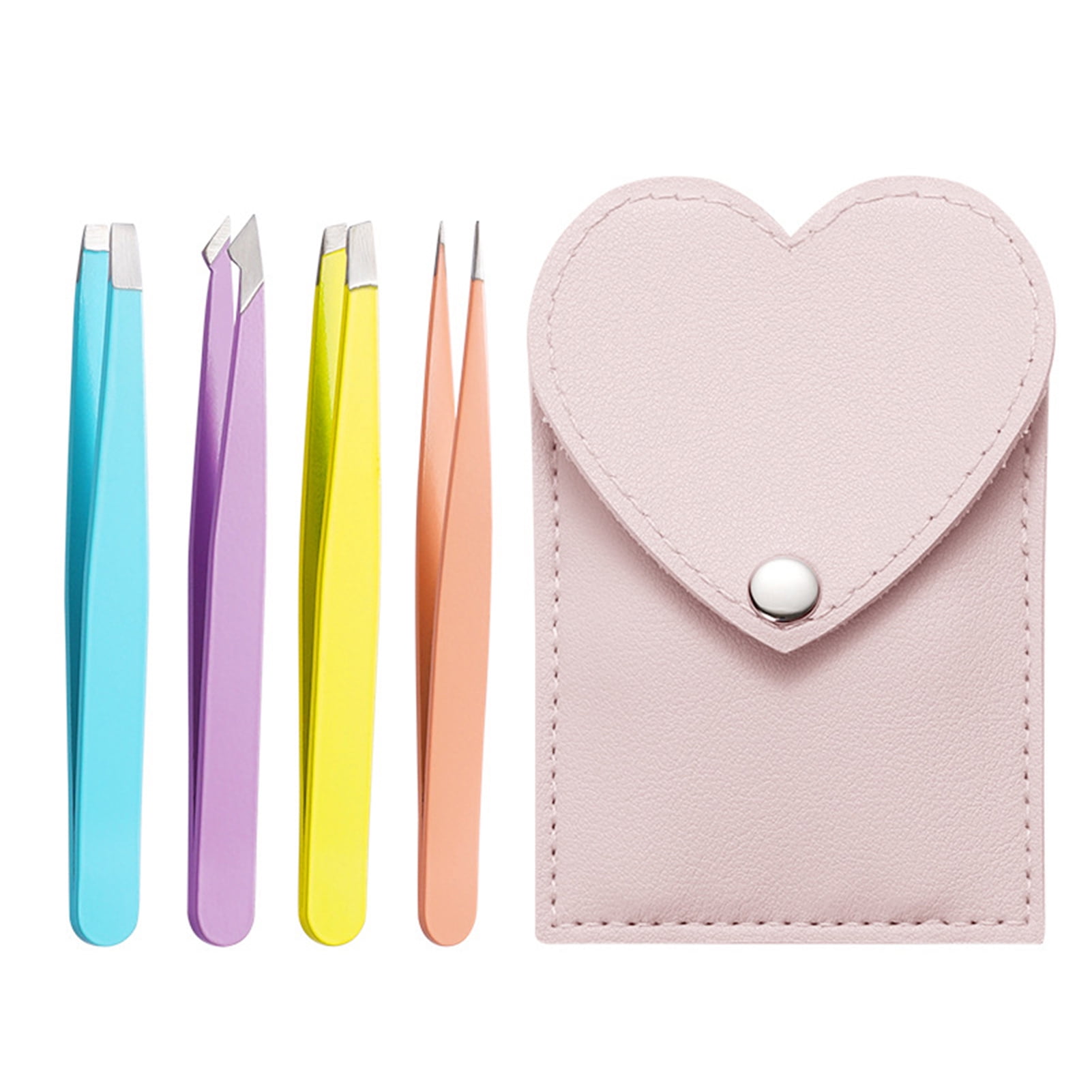 Eyelash Tweezers Set (1 Set) AntiRust, Easy to Carry, Oblique Mouth