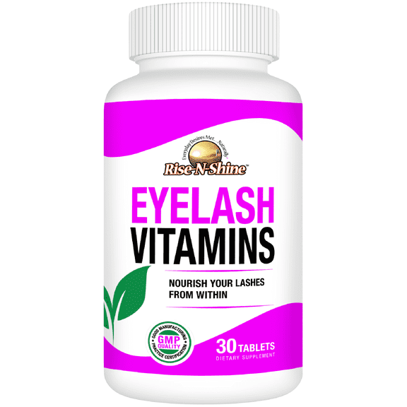 Eyelash Vitamins By Rise-N-Shine | Premium Eyelash Growth And Strengthening Supplement | Lash Blend With Vitamins, Collagen, Keratin, And Antioxidants For Long, Thick, Full Lashes