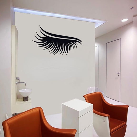 Eyelash Wall Decal Window Vinyl Sticker Wall Decor Beauty Salon Quote Make Up Room Decoration 44x42cm