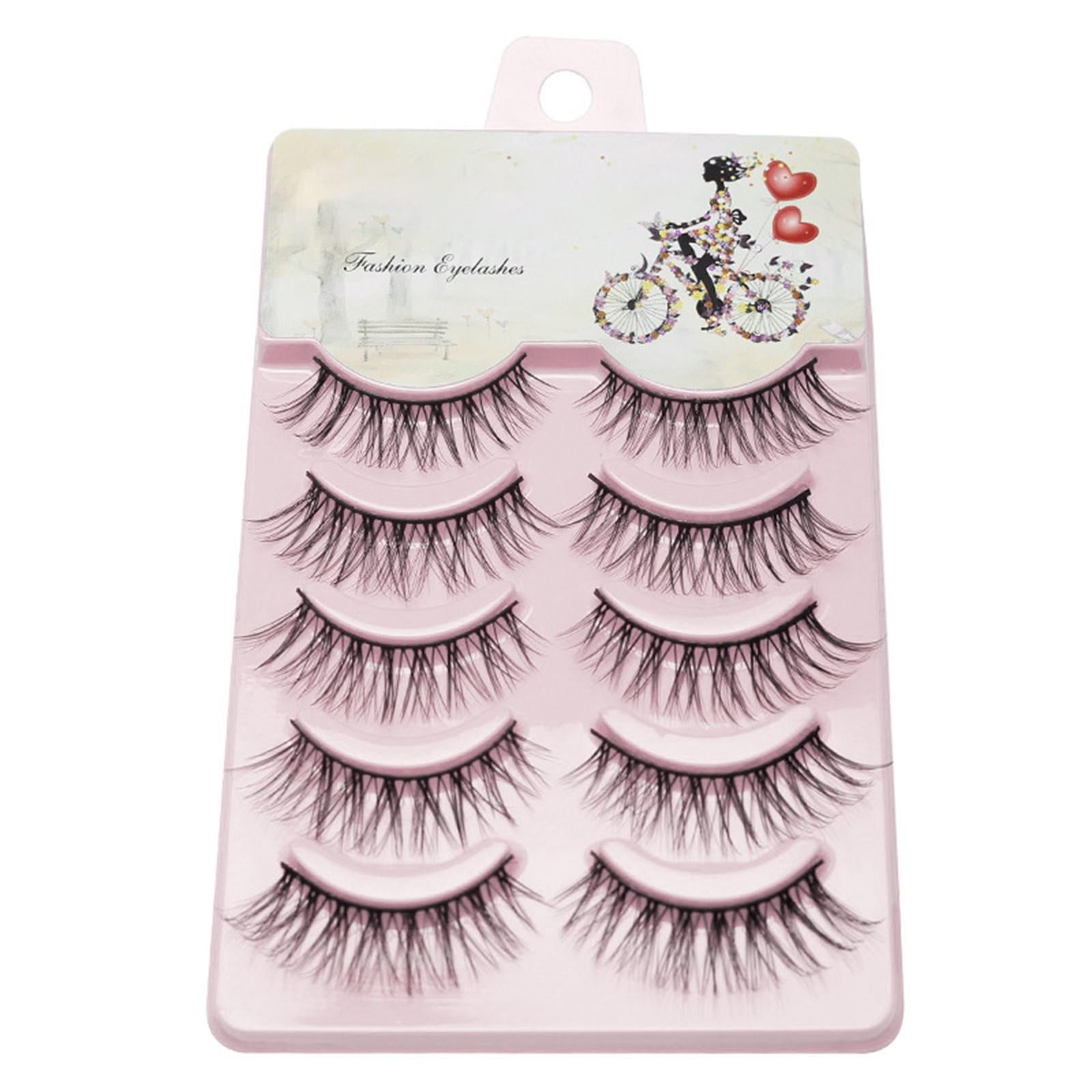Eyelashes 8D Style Natural Look Handmade Thin False 5 Pairs Cat Eye