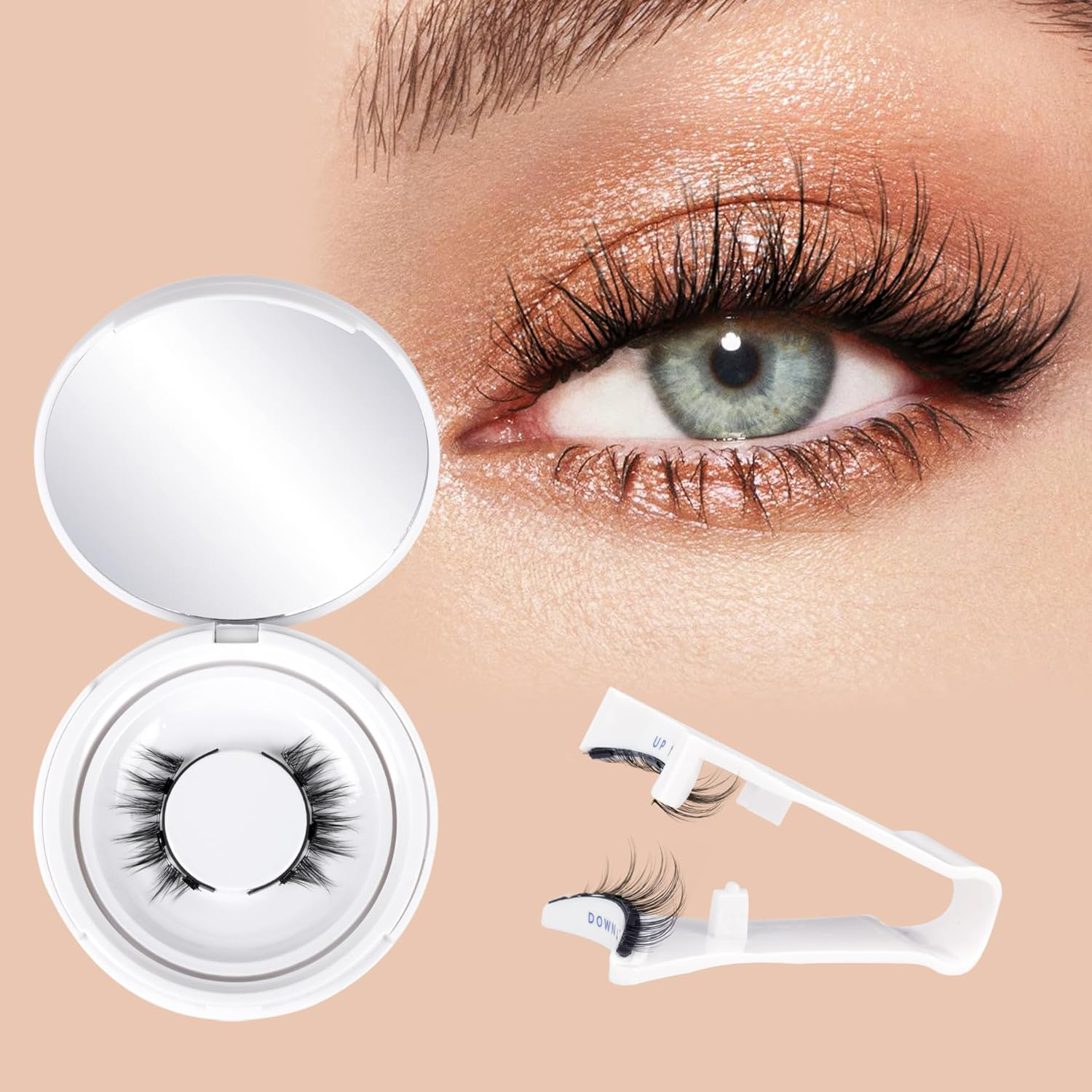 Eyelashes with Applicator, Reusable Natural Manga Lashes Kit, No Glue Needed Eyelashes with , Easy to Wear and Remove for All-Day Comfort (01 Length 5mm-9mm)
