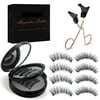 Magnetic Eyelashes, Magnetic Eyelashes Kit Reusable Magnetic Eyelash Wispy Lashes No Glue False Eyelashes Natural Look Magnetic Lashes with Applicator